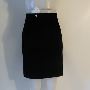NWT Womens State Of Claude Montana Black Velour Straight Skirt EUR 42/US 8*